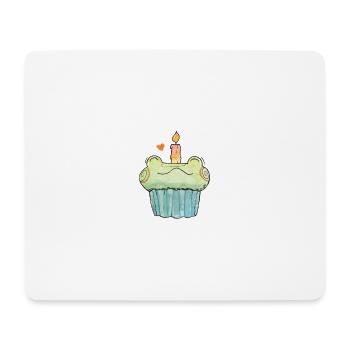 Cute Frog Muffin Birthday Cake Watercolor - Mouse Pad (horizontal) - white - Front