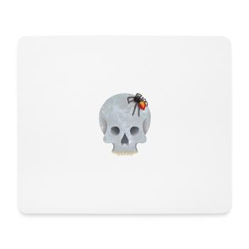 Schädel mit Spinne - Mousepad (Querformat) - Weiß - Vorne
