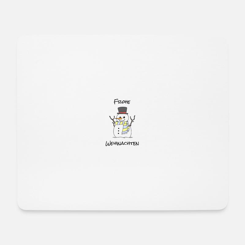 Frohe Weihnachten Schneemann Design - Mousepad (Querformat) - Weiß