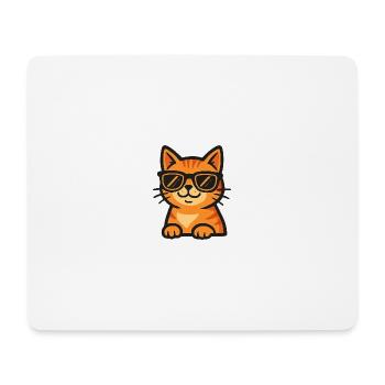 Cat in Sunglasses - Mouse Pad (horizontal) - white - Front