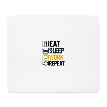 Icônes de répétition de Eat Sleep Work - Tapis de souris (format paysage) - blanc - Devant