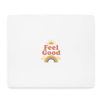 Retro Sun & Rainbow Design - Feel Good - Mouse Pad (horizontal) - white - Front