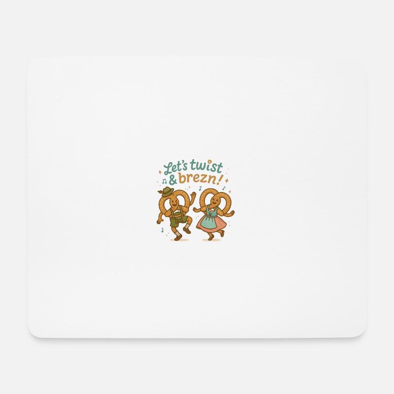 Tanzende Brezn im Bayern Stil - Mousepad (Querformat) - Weiß