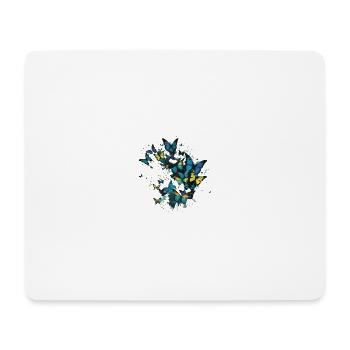 Blue Butterfly Art Garden Beautiful Butterflies - Mousepad (Querformat) - Weiß - Vorne