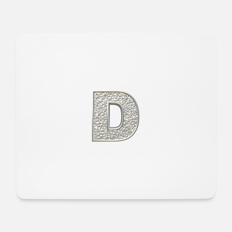 D, lettre, lettre D, initiale, initiale D, monogramme, - Tapis de souris (format paysage) - blanc
