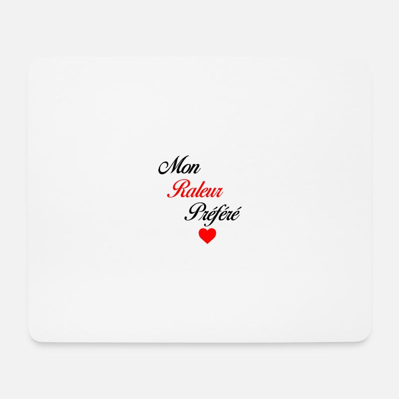 Raleur Coeur Rouge - Tapis de souris (format paysage) - blanc