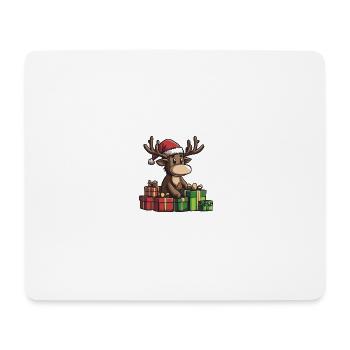 Elch Weihnachten Comic Geschenke - Mousepad (Querformat) - Weiß - Vorne