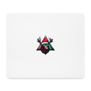 Elch Weihnachten Cool - Mousepad (Querformat) - Weiß - Vorne