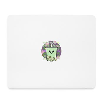 Thé à bulles Kawaii sucré avec écriture japonaise - Tapis de souris (format paysage) - blanc - Devant