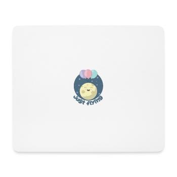 Süßer Kawaii Mond mit Luftballons - Mousepad (Querformat) - Weiß - Vorne