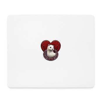 Delicate ermine heart from Brittany - Mouse Pad (horizontal) - white - Front
