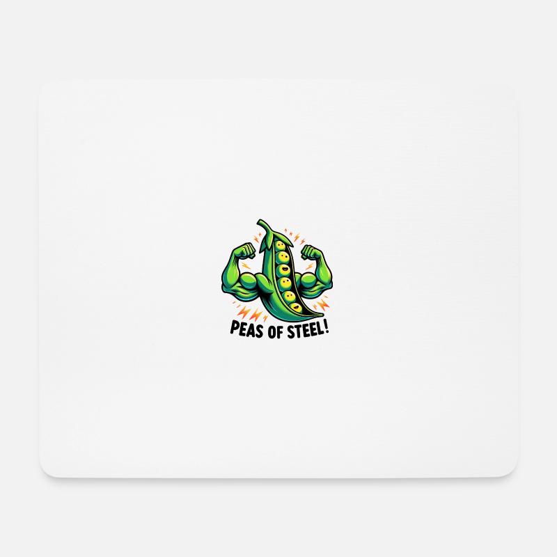 Erbsen aus Stahl - Mousepad (Querformat) - Weiß