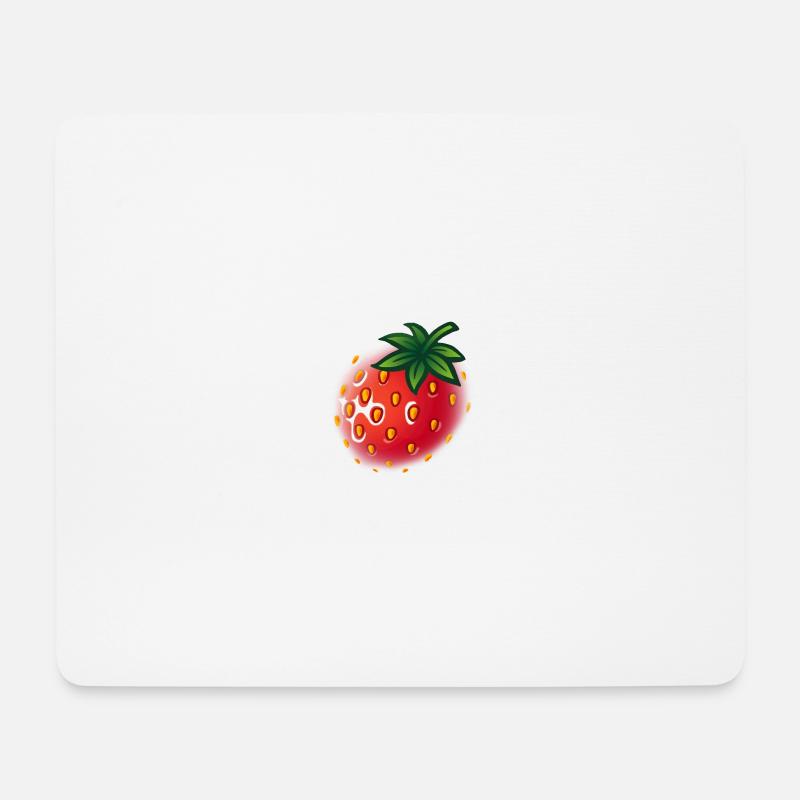 erdbeere_gross - strawberry big frucht schwanger - Mousepad (Querformat) - Weiß