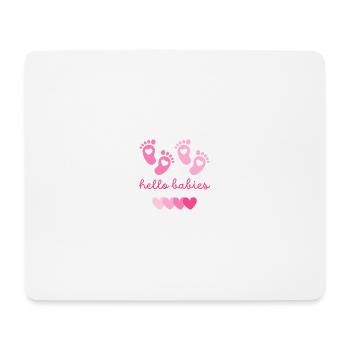 hello babys rosa - Mousepad (Querformat) - Weiß - Vorne