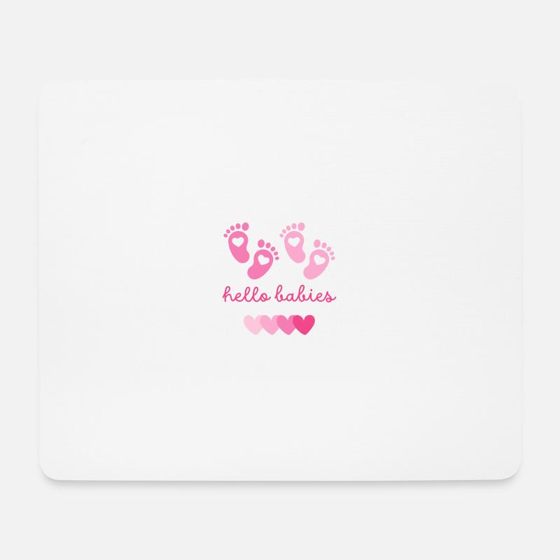 hello babys rosa - Mousepad (Querformat) - Weiß
