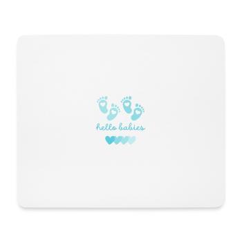 hello babys blau - Mousepad (Querformat) - Weiß - Vorne