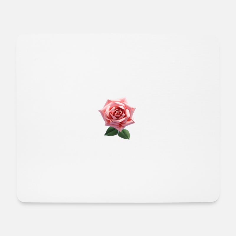 Natürliche Origami Rose - Mousepad (Querformat) - Weiß