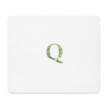 Letter Q, Monogram, Floral Pattern - Mouse Pad (horizontal) - white - Front