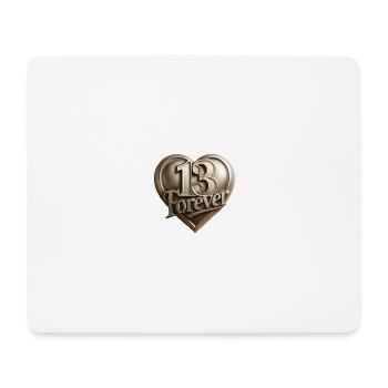 13forever in Herzform - Mousepad (Querformat) - Weiß - Vorne