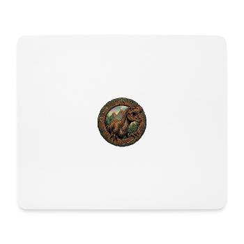 T Rex Dino in the fossil ring - Mouse Pad (horizontal) - white - Front
