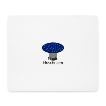 Neonblauer Pilzzauber - Mousepad (Querformat) - Weiß - Vorne