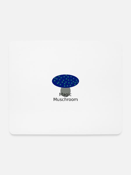 Neon Blue Mushroom Magic - Mouse Pad (horizontal) - white