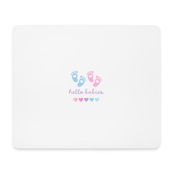 hello babys blau rosa - Mousepad (Querformat) - Weiß - Vorne