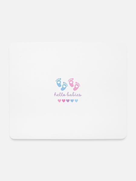 hello babys blau rosa - Mousepad (Querformat) - Weiß
