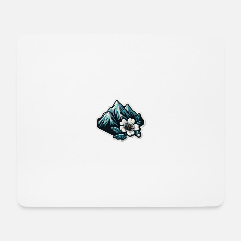 Bergblüte Patchmotiv - Mousepad (Querformat) - Weiß