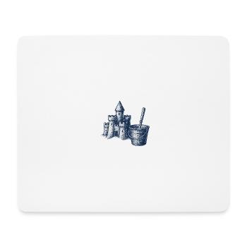 Skurriles Sandburgen- und Eimerdesign - Mousepad (Querformat) - Weiß - Vorne