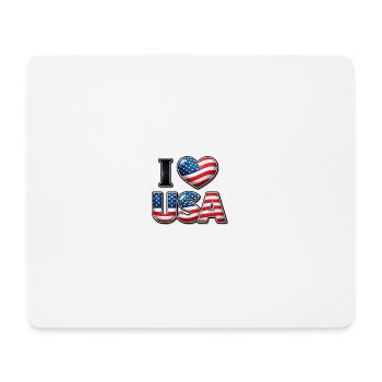 I Love USA – Patriotische Botschaft Emblem-Flagge - Mousepad (Querformat) - Weiß - Vorne