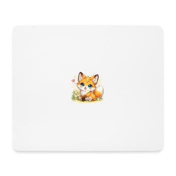 Renard Kawaï – Adorable Petit Renard - Tapis de souris (format paysage) - blanc - Devant