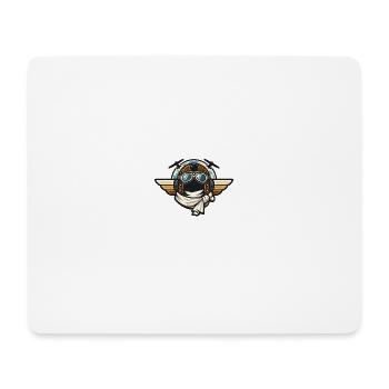 Flügelpilot Motiv mit Brille & Schal - Mousepad (Querformat) - Weiß - Vorne
