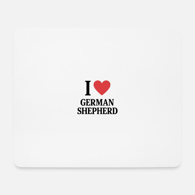I ❤️ GERMAN SHEPHERD - Mouse Pad (horizontal) - white