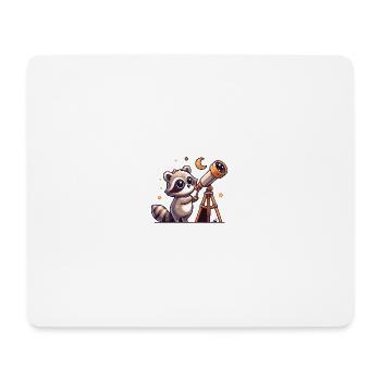 Cuddly raccoon stargazer - Mouse Pad (horizontal) - white - Front