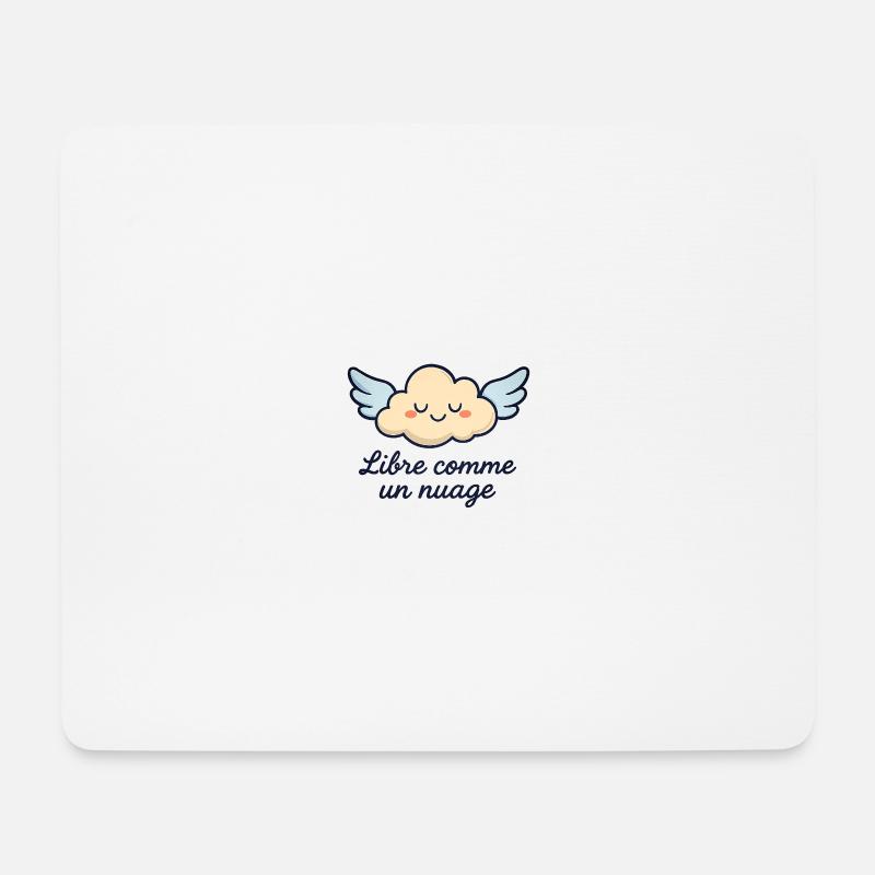 Wolke mit Flügeln und inspirierendes Zitat - Mousepad (Querformat) - Weiß