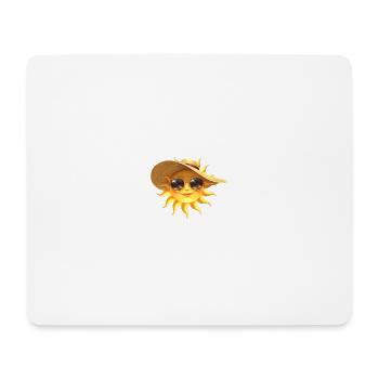 Sonnensonne mit Hut und Sonnenbrille - Mousepad (Querformat) - Weiß - Vorne
