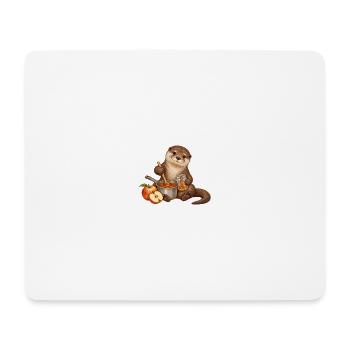 Otter kocht Apfelmarmelade - Mousepad (Querformat) - Weiß - Vorne