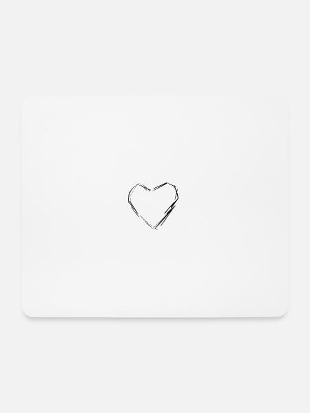 herz linie - Mousepad (Querformat) - Weiß