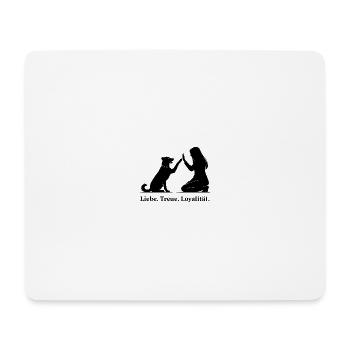 Heartfelt High-Five: Dog and Human - Mouse Pad (horizontal) - white - Front