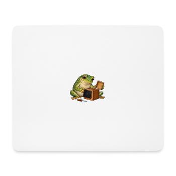 Frosch baut eine Lochkamera - Mousepad (Querformat) - Weiß - Vorne