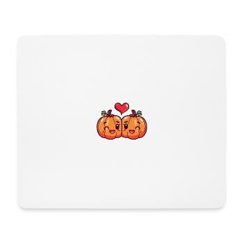 Pumpkin Couple Love Heart Valentine's Day - Mouse Pad (horizontal) - white - Front