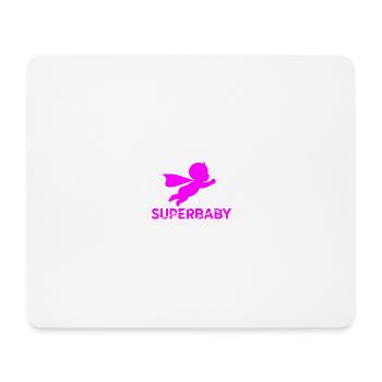 Fliegendes Baby Silhouette Rosa - Mousepad (Querformat) - Weiß - Vorne