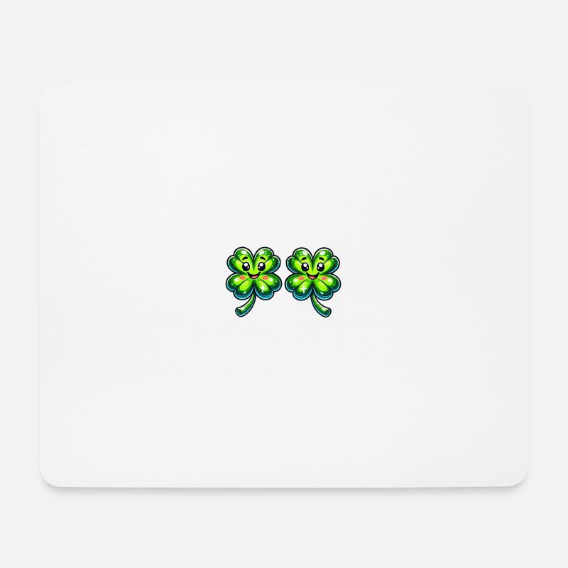 Kleeblätter Kleeblatt - Mousepad (Querformat) - Weiß