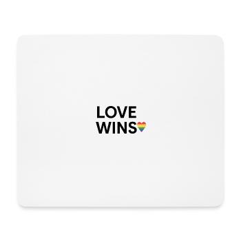 Liebe gewinnt Regenbogen-Herz-Design - Mousepad (Querformat) - Weiß - Vorne