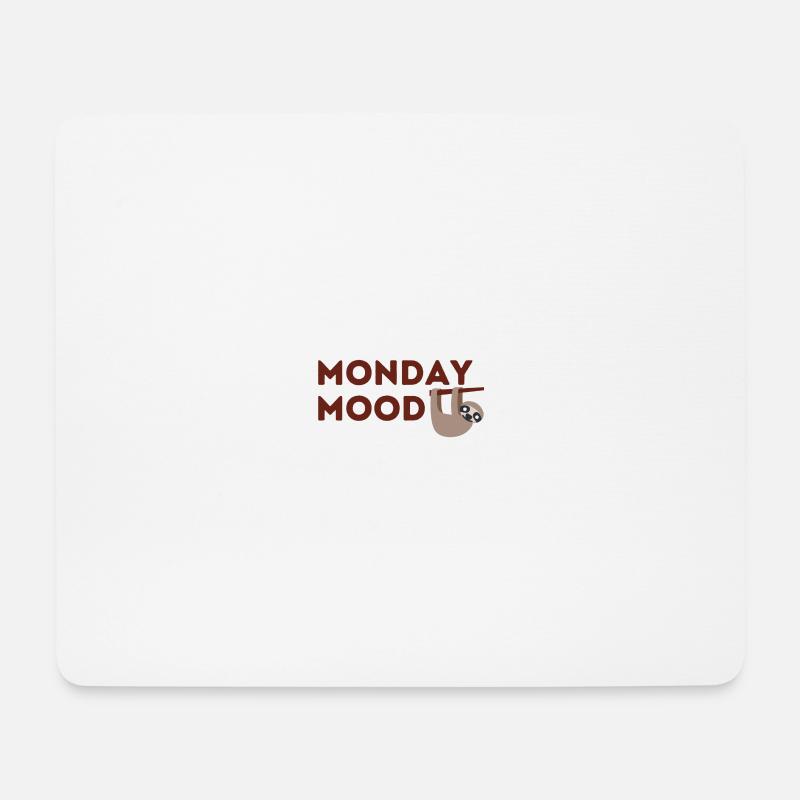 Monday Mood Design | lustiges Motiv mit Faultier - Mousepad (Querformat) - Weiß