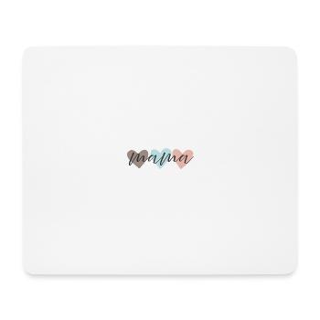 Mama Love Pastellherzen Schrift - Mousepad (Querformat) - Weiß - Vorne