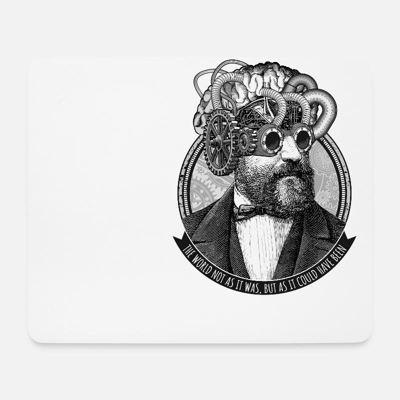 Uchronia # 04 - Steampunk Künstliche Intelligenz - Mousepad (Querformat) - Weiß