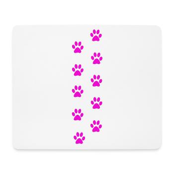 Motif d’empreintes de pattes de chat roses - Tapis de souris (format paysage) - blanc - Devant