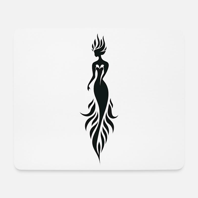 Mystische Feuermeerjungfrau - Mousepad (Querformat) - Weiß